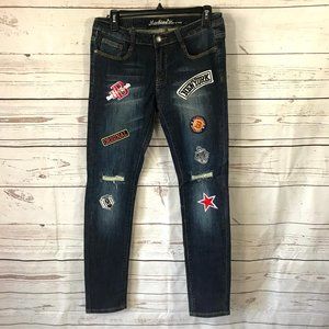 *3/$18*Machine Womens' Skinny Jeans With Applique
